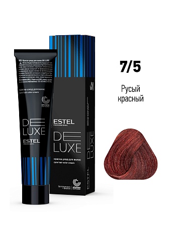 ESTEL De Luxe краска-уход для волос, 7/5 русый красный, 60 мл 