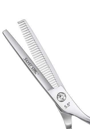 Филировочные ножницы односторонние SILVER STAR PN-115-6F PRO, эргономичные, гравировка на ручках 