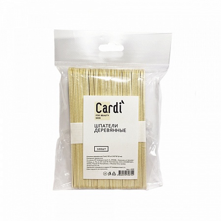 Шпатель деревянный CARDI 140х18х1,8мм 100 шт