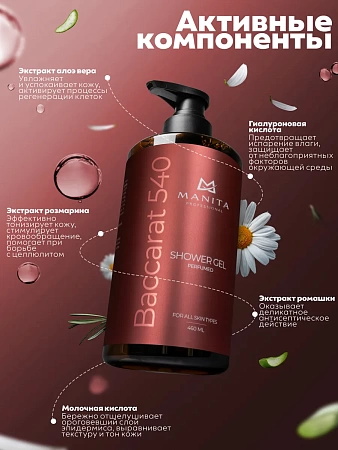 Гель для душа парфюмированный Manita Professional JASMINE, AMBER, CEDAR 460 мл 