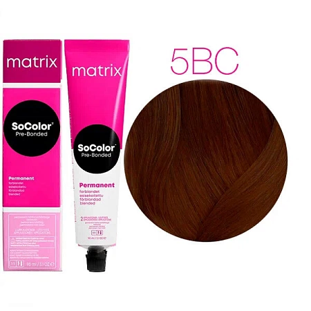 Краска для волос Matrix SoColor Pre-Bonded 5BC светлый шатен коричнево-медный 90 мл 