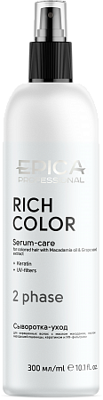 Двухфазная сыворотка-уход RICH COLOR с маслом макадамии EPICA 300 мл