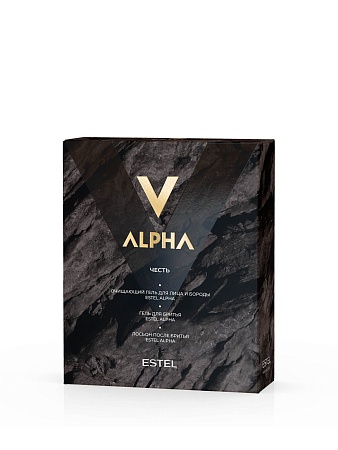 Набор мужской ESTEL ALPHA "Честь" (очищающий гель д/лица и бороды 150 мл + гель д/бритья 100 мл + лосьон п/бритья 100 мл) 