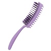 Щётка массажная HARIZMA Nylon широкая из экологического пластика с добавлением соломенного волокна фиолетовая 
